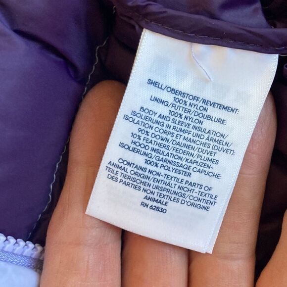 Land’s End women’s puffer hooded coat ultralight quilted down pack Lavender L - Picture 10 of 15